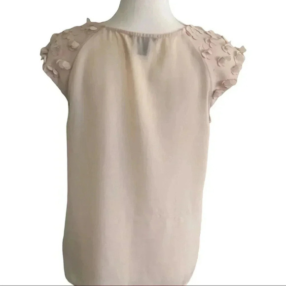 Forever 21 size M beige blouse with embellished sleeves GUC - Picture 3 of 7